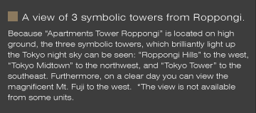 A view of 3 symbolic towers from Roppongi.